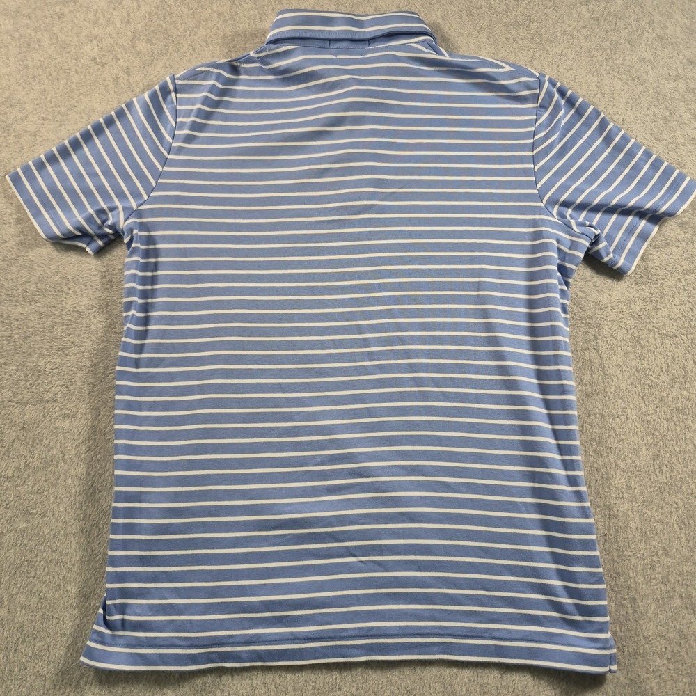 Ralph Lauren Polo Shirt Size Medium Mens Blue Stripe Pima Soft Touch - Picture 6 of 6